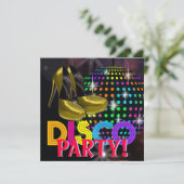 Mirror Ball Disco Dance Party Einladungen (Stehend Vorderseite)