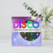Mirror Ball Disco-Party Einladungen (Stehend Vorderseite)