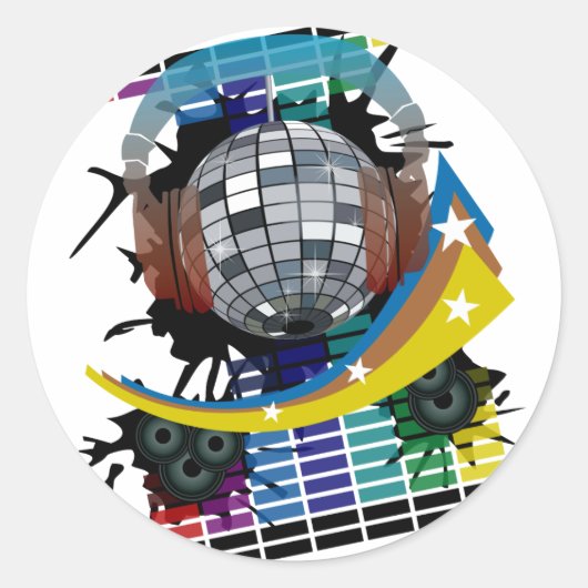 Mirror Ball Runder Aufkleber (Vorderseite)