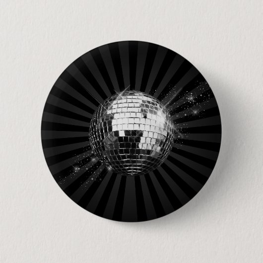 Mirror Disco Ball on Black Button (Vorderseite)