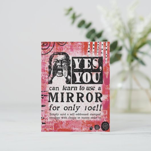 Mirror - Funny Vintage Ad Postkarte (Stehend Vorderseite)