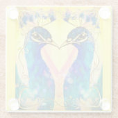 Mirror Image Peacock Coaster Glasuntersetzer (Rückseite)