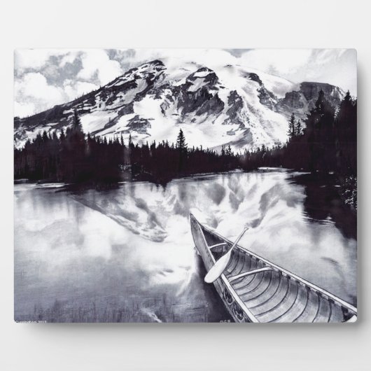 Mirror Lake and Mountains Plaque Fotoplatte (Vorderseite)