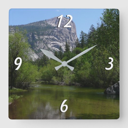 Mirror Lake I im Yosemite-Nationalpark Quadratische Wanduhr (Vorderseite)