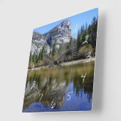 Mirror Lake Quadratische Wanduhr (Winkel)