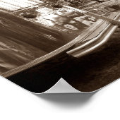 Mirror Lake Retro Camper Tin Can Sepia Print Poster (Ecke)