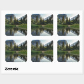 Mirror Lake, Yosemite Quadratischer Aufkleber (Blatt)