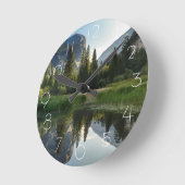 Mirror Lake, Yosemite Runde Wanduhr (Winkel)