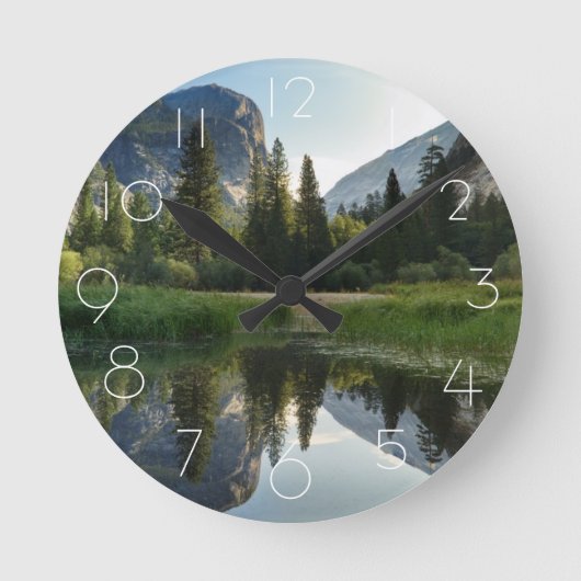 Mirror Lake, Yosemite Runde Wanduhr (Vorderseite)