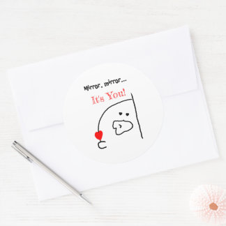 Mirror, Mirror... Das bist du! | Niedlich und roma Runder Aufkleber