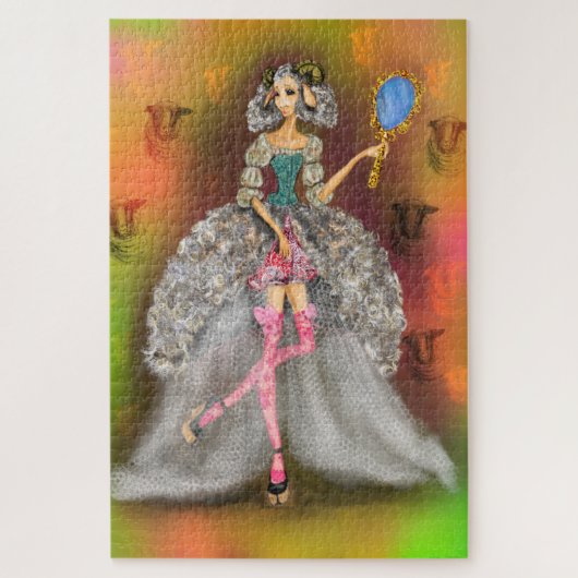 Mirror Mirror - Lady Lamb - Abstrakte Malerei Puzzle (Vertikal)