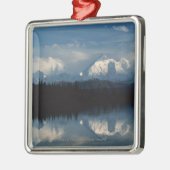 Mirror See-Horizont mit Wald u. Snowy-Bergen Ornament Aus Metall (Links)