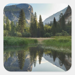 Mirror See, Yosemite Quadratischer Aufkleber