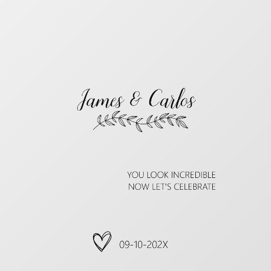 Mirror Wedding Welcome Decal Empfang Signage Fensteraufkleber (Blatt)