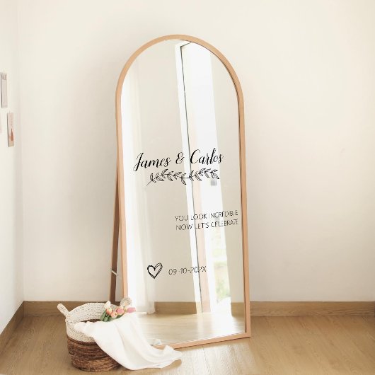 Mirror Wedding Welcome Decal Empfang Signage Fensteraufkleber