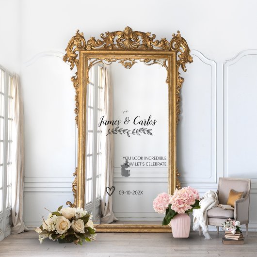 Mirror Wedding Welcome Decal Empfang Signage Fensteraufkleber