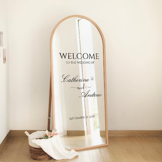 Mirror Wedding Welcome Decal Empfang Signage Fensteraufkleber