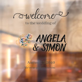 Mirror Wedding Willkommenszeichen. Personalisiere. Fensteraufkleber (Blatt 2)