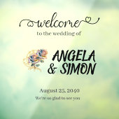 Mirror Wedding Willkommenszeichen. Personalisiere. Fensteraufkleber (Blatt 3)