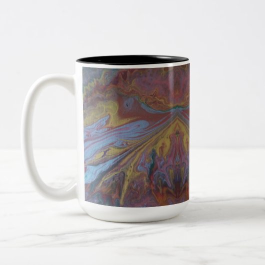 Mirrored Abstract Design Zweifarbige Tasse (Links)