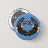 Mirrored Bald Eagles Free Spirit Art Buttons (Vorne & Hinten)