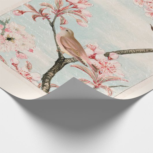 Mirrored Cherry Blossom Bird Bee Moth Decoupage Ti Geschenkpapier (Ecke)