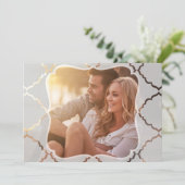 Mirrored Damask Foto-Einladung lichtdurchlässig au Einladung (Stehend Vorderseite)