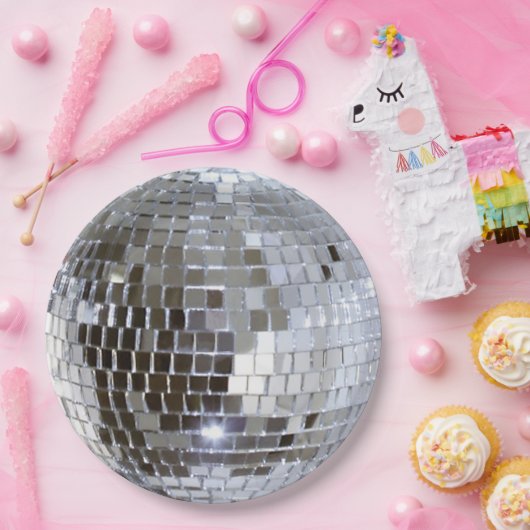 Mirrored Disco Ball 1 Pappteller (Party)