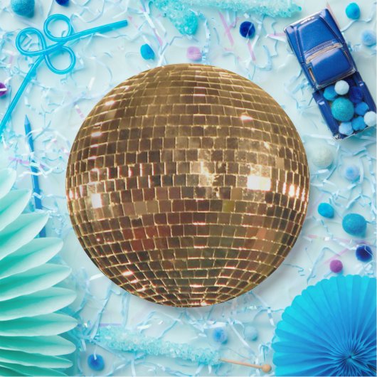 Mirrored Disco Ball 2 Paper Plate Pappteller (Party)