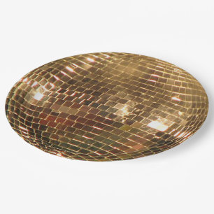 Mirrored Disco Ball 2 Paper Plate Pappteller