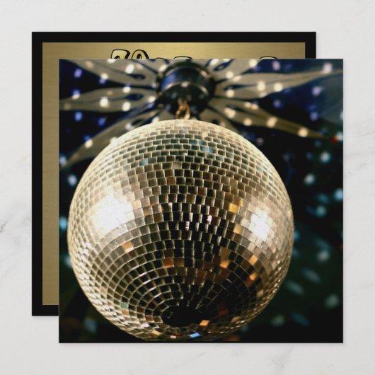 Mirrored Disco Ball 3 Einladung (Vorne/Hinten)