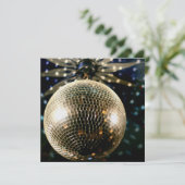 Mirrored Disco Ball 3 Einladung (Stehend Vorderseite)