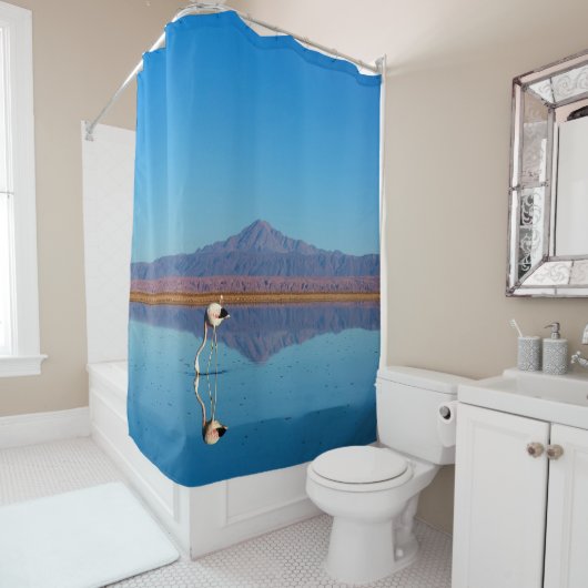 Mirrored Flamingo Duschvorhang (Beispiel)