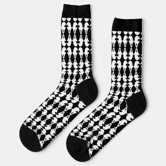 Mirrored Ghost Pattern Crew Socks Socken (Linkes Detail)