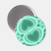 Mirrored Green Hearts Magnet (Vorderseite/Rückseite)