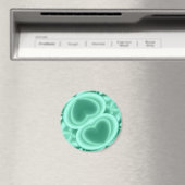 Mirrored Green Hearts Magnet (In Situ (Geschirrspüler))