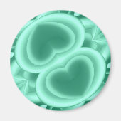 Mirrored Green Hearts Magnet (Vorne)