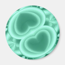 Mirrored Green Hearts Magnet