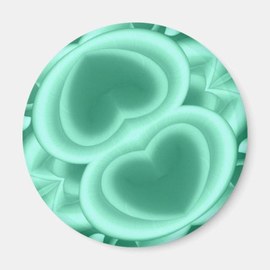 Mirrored Green Hearts Magnet (Vorne)