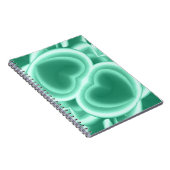 Mirrored Green Hearts Notizblock (Rechte Seite)