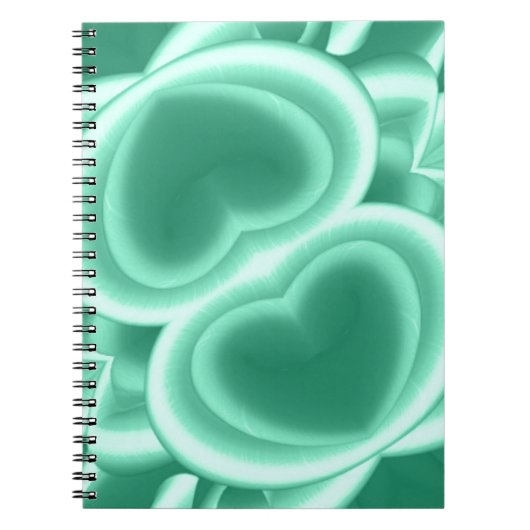 Mirrored Green Hearts Notizblock (Vorderseite)
