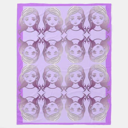 Mirrored Ladys grenzt an Fleecedecke (Vorderseite)