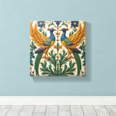 Mirrored Peacocks Leinwanddruck (Insitu (Holzboden))