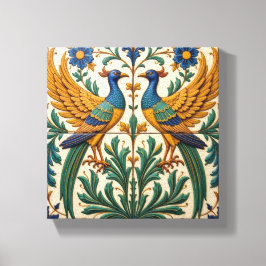 Mirrored Peacocks Leinwanddruck