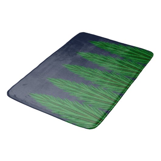 Mirrored Pines Midnight Bath Mat Badematte (Schrägansicht)