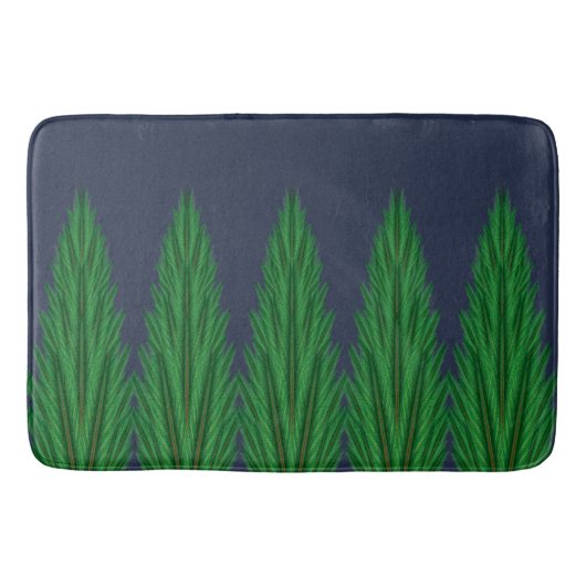 Mirrored Pines Midnight Bath Mat Badematte (Vorderseite)