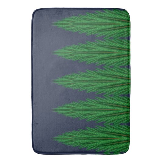 Mirrored Pines Midnight Bath Mat Badematte (Vorderseite Vertikal)