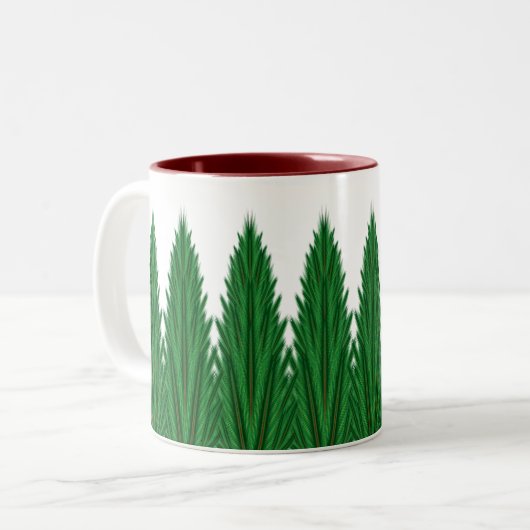 Mirrored Pines Tasse 11oz. -Kastanienbraun (Vorderseite Links)