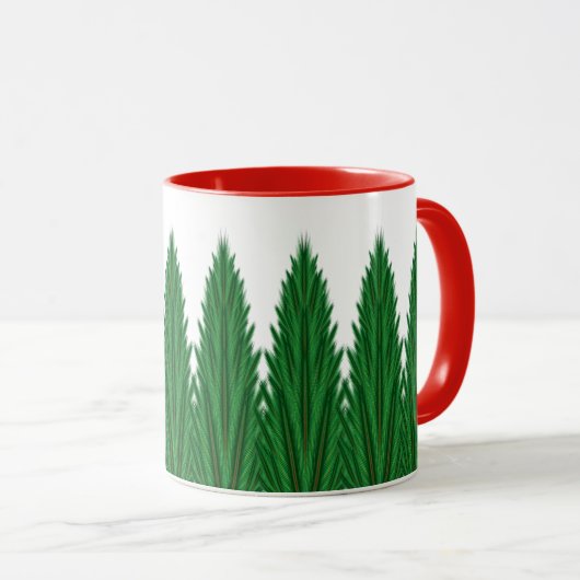 Mirrored Pines Tasse 11oz. -Rot (VorderseiteRechts)