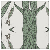 Mirrored Praying Mantis auf grünen Blätter Stoff (Nahaufnahme)